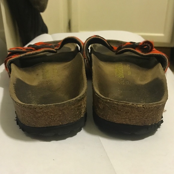 RARE Birkenstock Madrid in orange black leopard - Picture 6 of 7